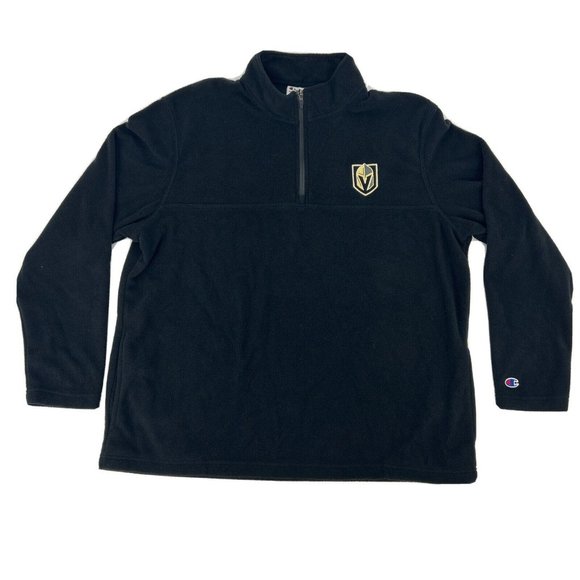 Champion Fleece Men's XL‎ Black NHL Las Vegas Golden Knights 1/4 Zip Pullover - Picture 1 of 9